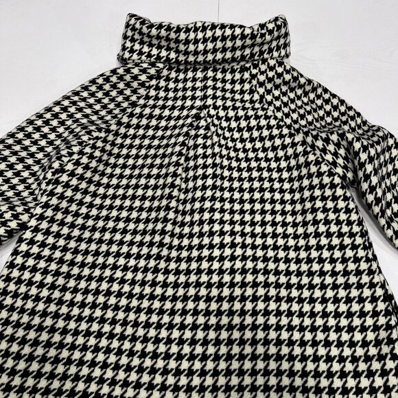 Darling Womens Karmen Black White Houndstooth Swing Jacket Double Collar Med - Picture 8 of 16